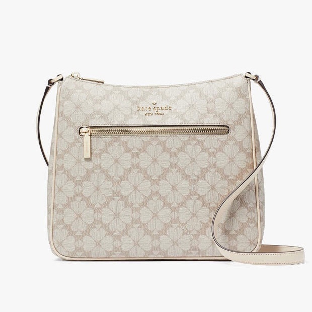 NWOT Kate Spade Signature Spade Flower Swingpack Crossbody Dark Beige Multi - Picture 4 of 15